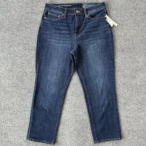 Talbots Flawless Jeans  Women 10 P High Waist Straight Ankle Medium Wash Stretch